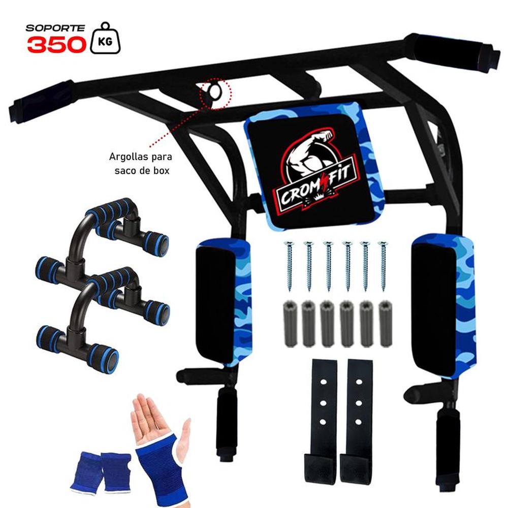 Barra Dominadas Multifuncional 10 En 1 + Guantes + Push Ups