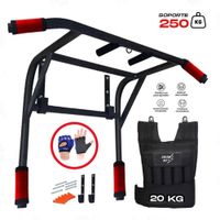 Barra Dominadas 2en1  Chaleco 20kg  Guantes Regalo