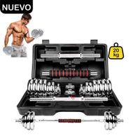 Set de Pesas 20 kg Mancuernas + Adaptador + Maletín