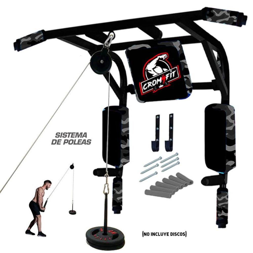 Barra 15 en 1 Croosfit Multifuncional + SISTEMA DE POLEAS