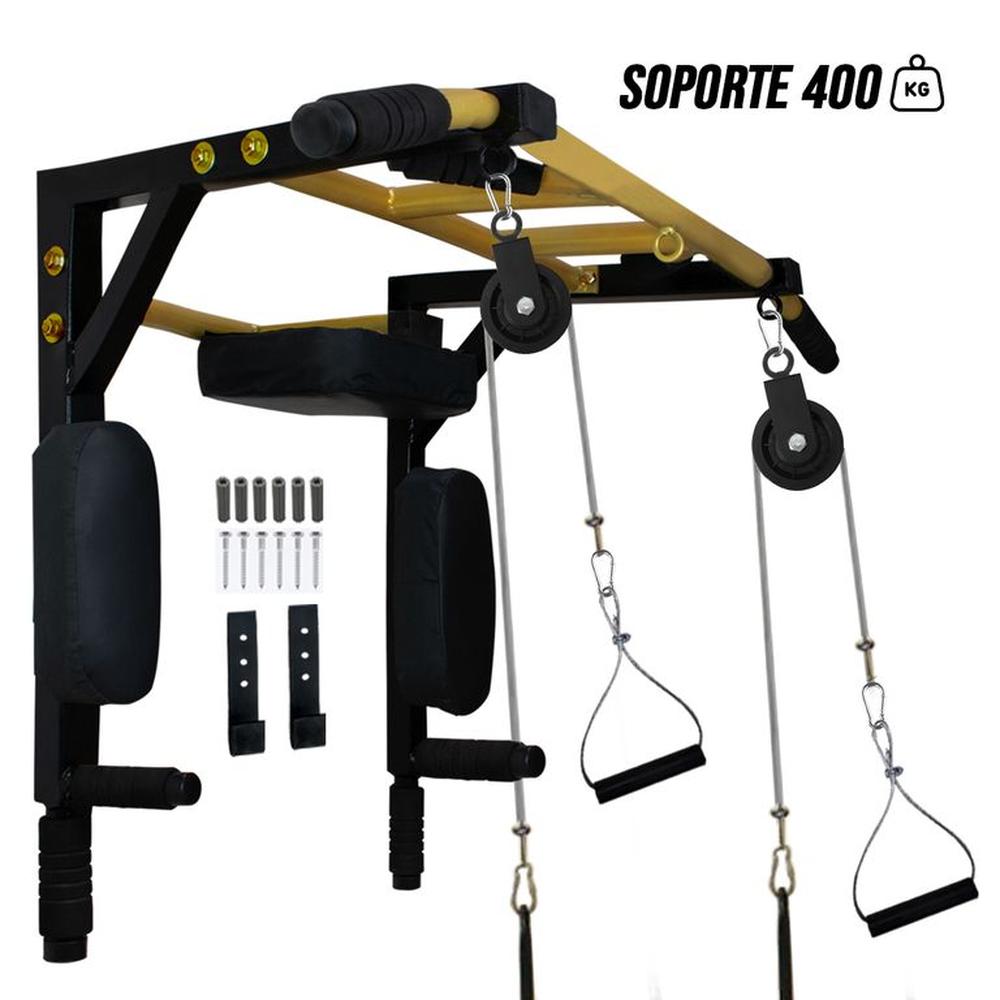 Barra 30 en 1 Multifuncional + 2 Sistema Polea Peso Gimnasio