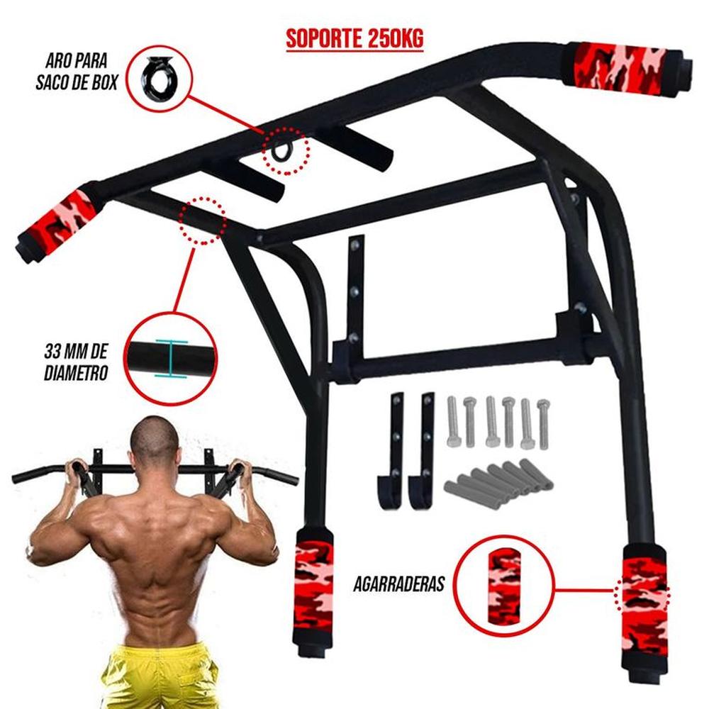 Barra 2 en 1 Paralela Calistenia Croosfit 250KG Barra 2 en 1 Paralela Calistenia Croosfit 250KG