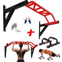 BARRA CALISTENIA CON MULTIGRIP CON PUSH UP Y GUANTES