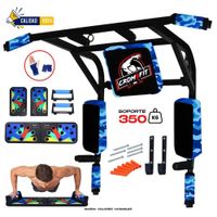 BARRA MULTIFUNCIONAL 15 EN 1 CON TABLERO PUSH UP CON GUANTES
