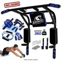 Barra Dominadas 15 en 1 + Kit Rueda+Push up+Liga+Hand Grip