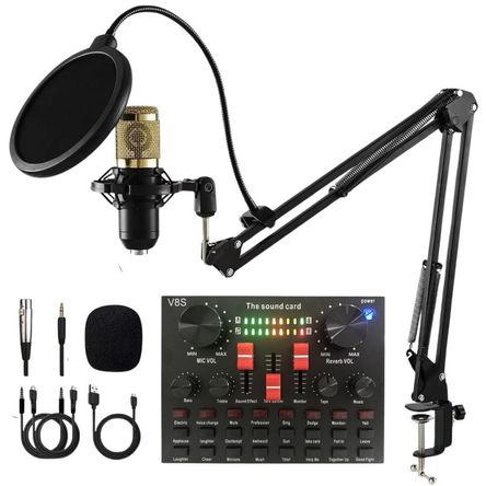 Micrófono Condensador Profesional con Consola de Sonido Bluetooth 1645