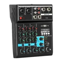 Mezclador de Audio Profesional EN VIVO de 4 Canales Bluetooth USB F-4A