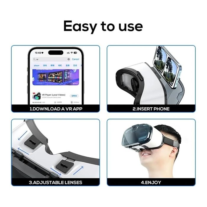 VR Headset Gafas VR con 360° Panoramic Experience para