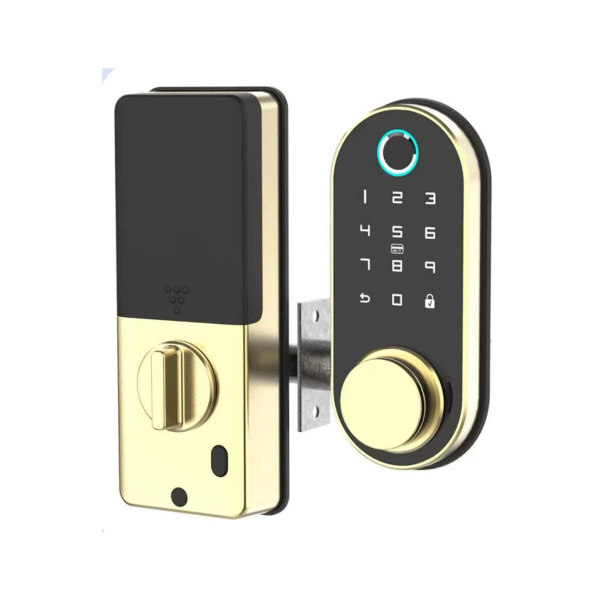 Cerradura Digital Inteligente Con Deadlock Dorado