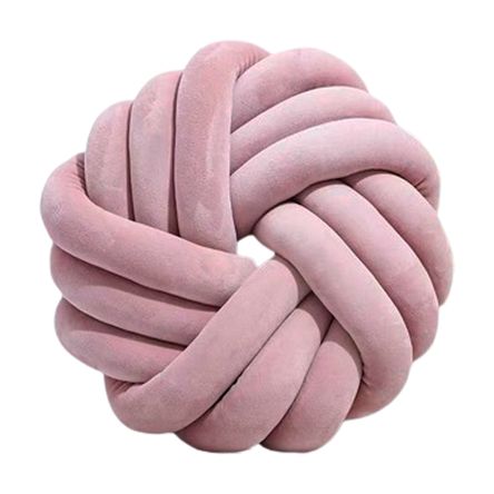 COJIN REDONDO CUERDA TRENZADA TERCIOPELO PALO ROSA