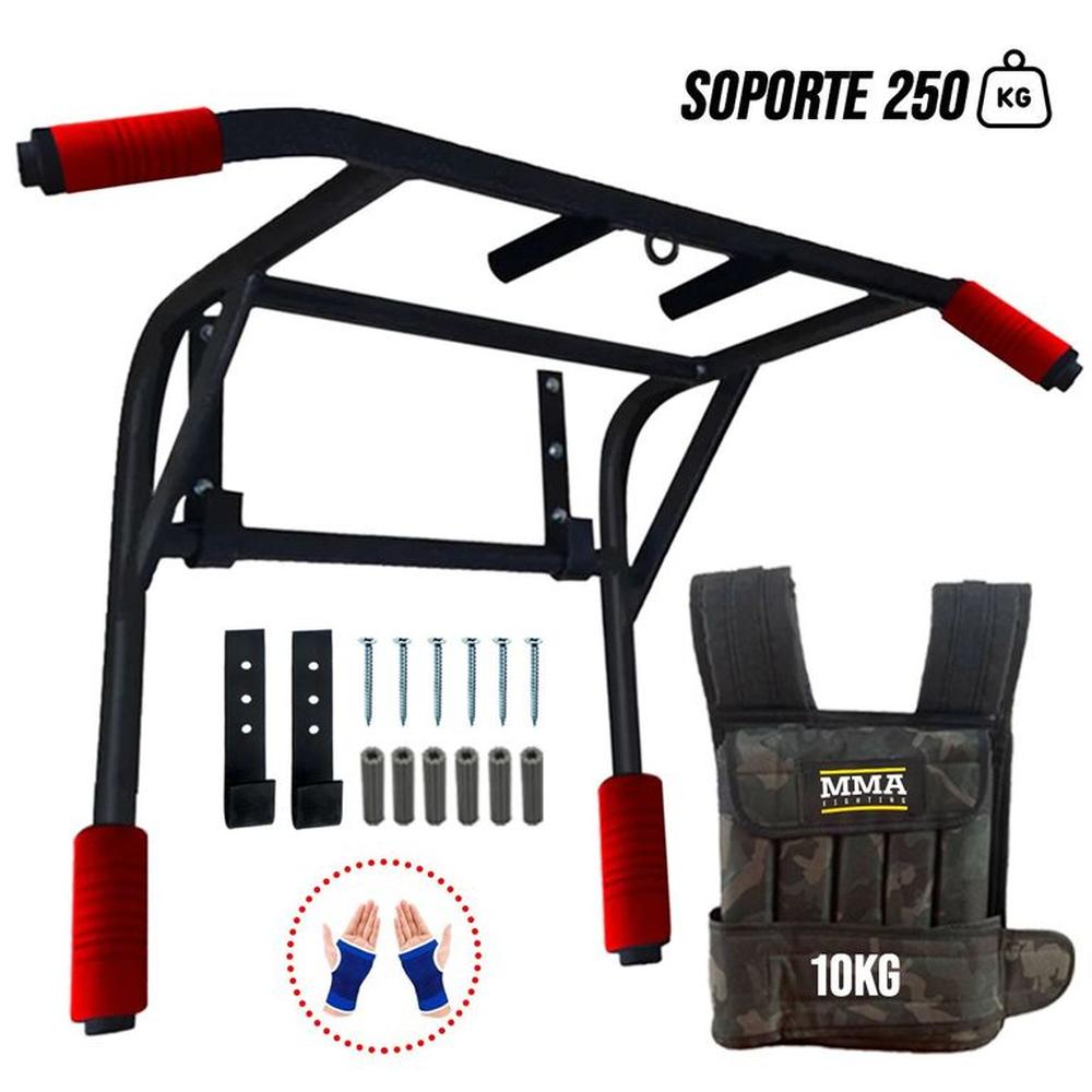 Barra Paralela Multifuncional 2 en 1+ Chaleco 10kg +Guantes