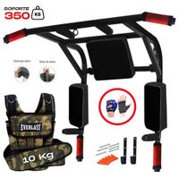 Barra Paralelas Dominadas 15 En 1 + Chaleco 10kg +  Guantes