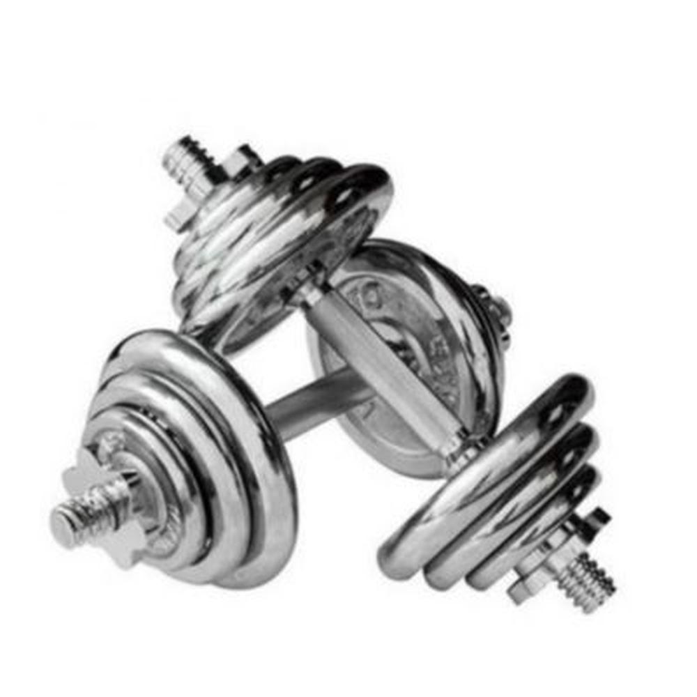 Pesas Cromada Set 20kg Convertible Barra Mancuerna Guante