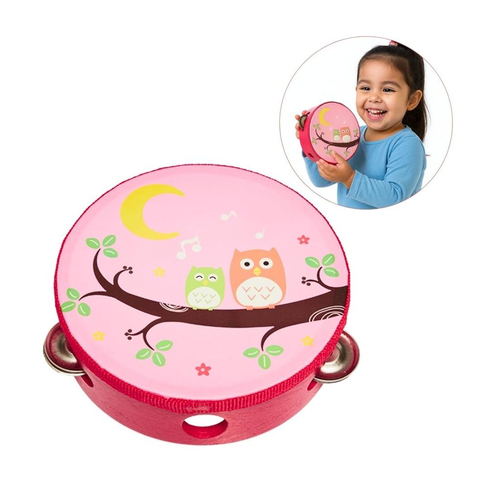 Pandereta Rosada Infantil 20 cm con diseño para niños