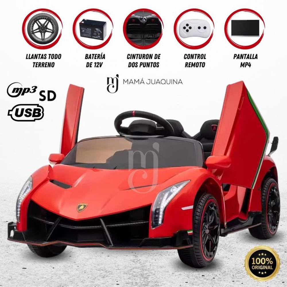 Carro a Batería con Pantalla «ERA LAMBO» Red