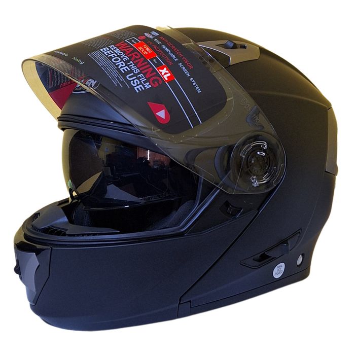 Casco Hoken FF866 Modular Doble Visor talla XL Negro Mate