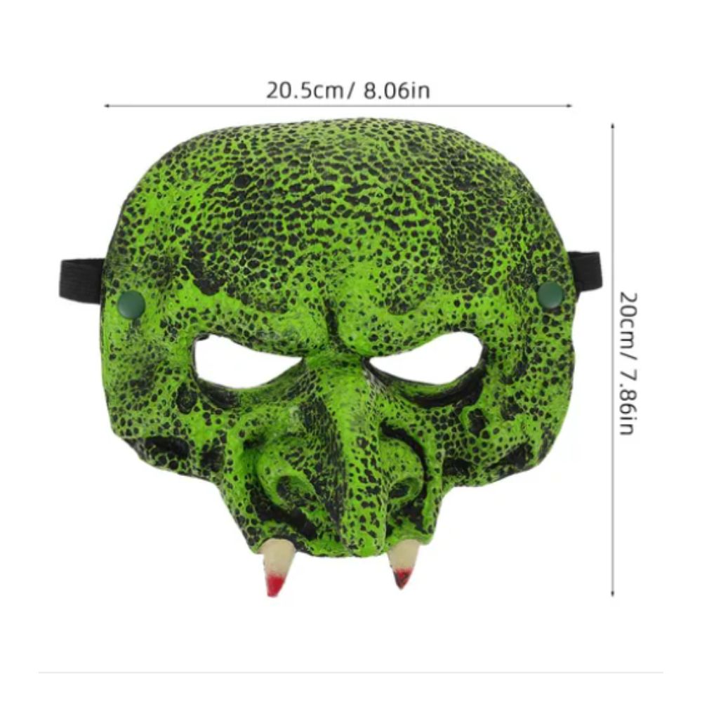 Máscara Antifaz Cosplay Monstruo Verde con Colmillo Máscara Antifaz Cosplay Monstruo Verde con Colmillo