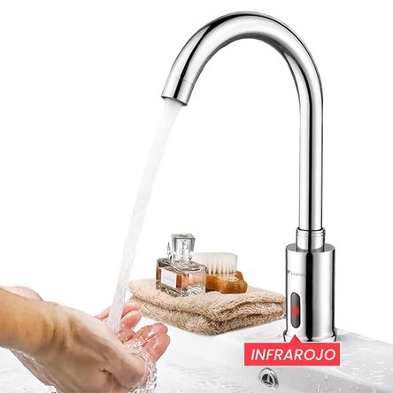 Griferia Con Sensor Automatico Cuello De Ganso Bronce Cromado Griferia Con Sensor Automatico Cuello De Ganso Bronce Cromado