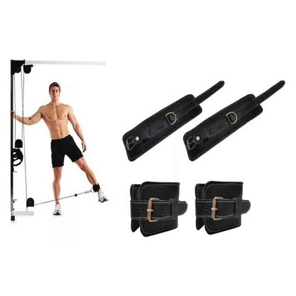 Tobilleras de Cuero para Poleas Gym Pesas y Fitness