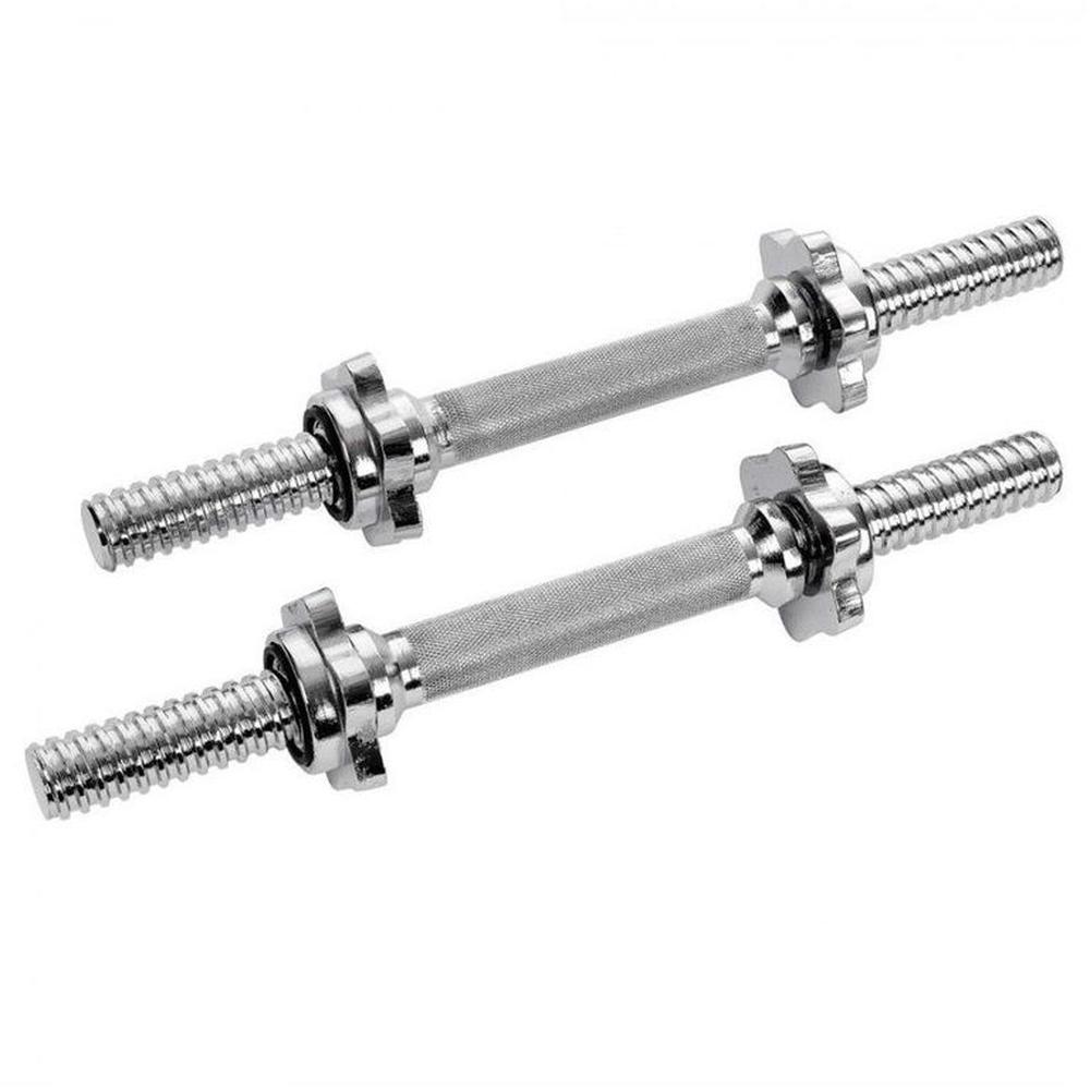 Set Mancuernas Cromadas 2 Barras + 4 Roscas