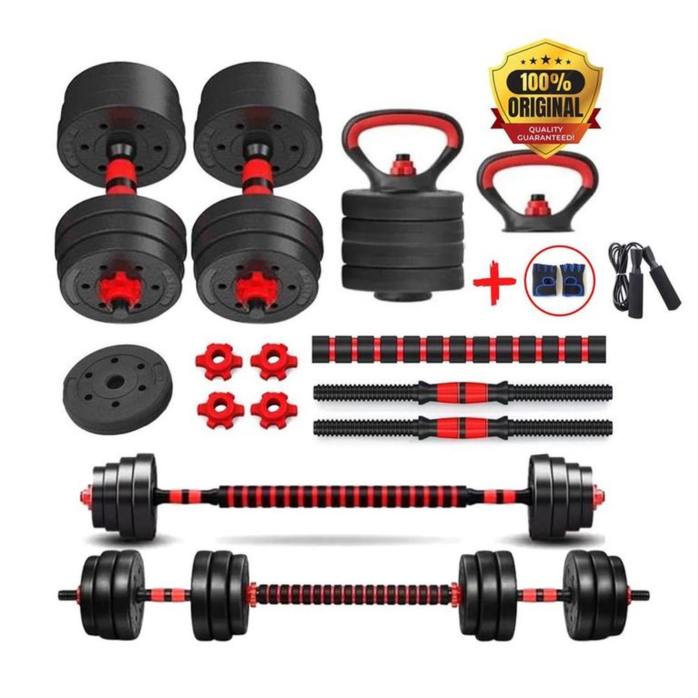 Mancuernas 30KG Pesa Rusa Salta Soga Barra Recta Guantes