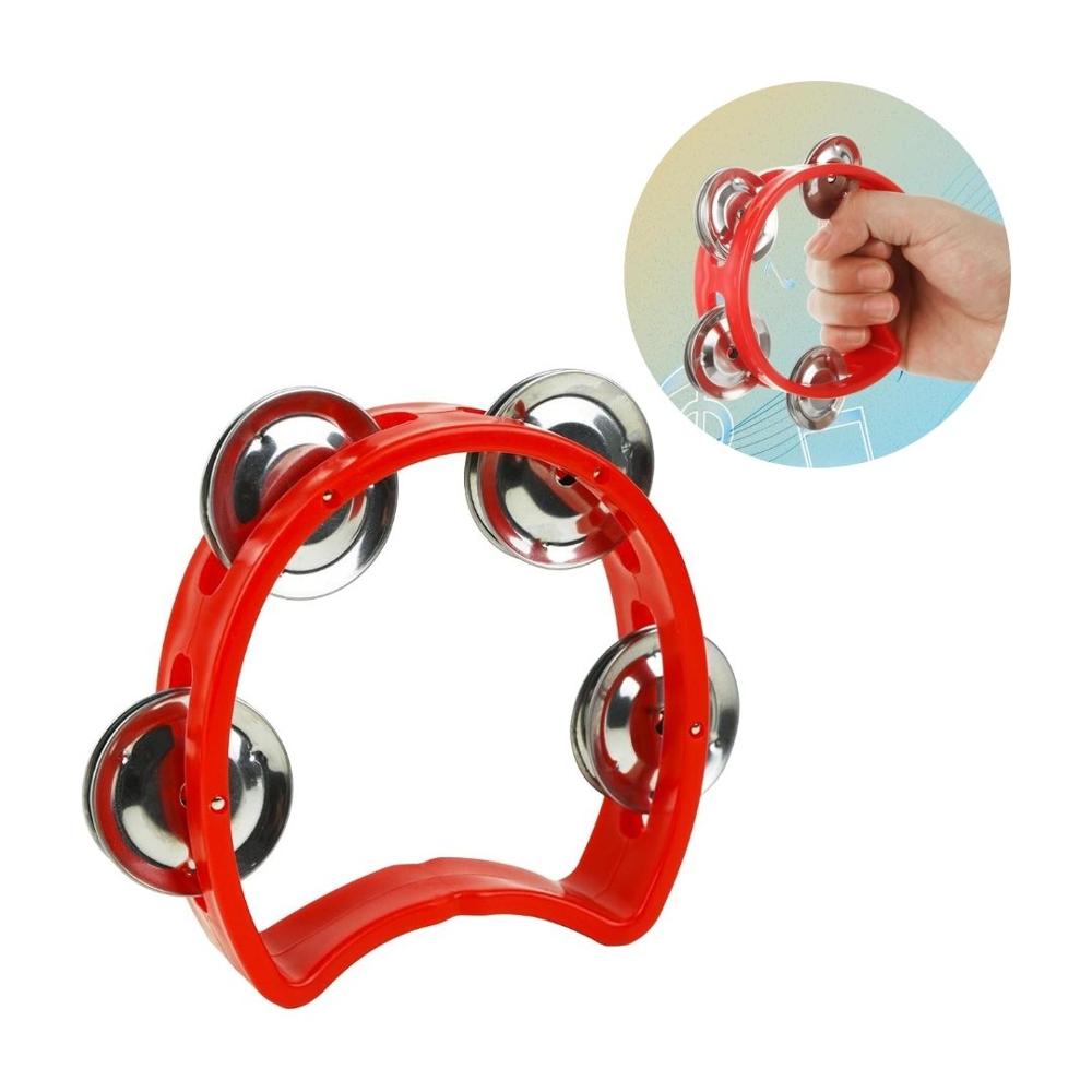 Pandereta Infantil de Plástico con 4 Chapas - Rojo Pandereta Infantil de Plástico con 4 Chapas - Rojo