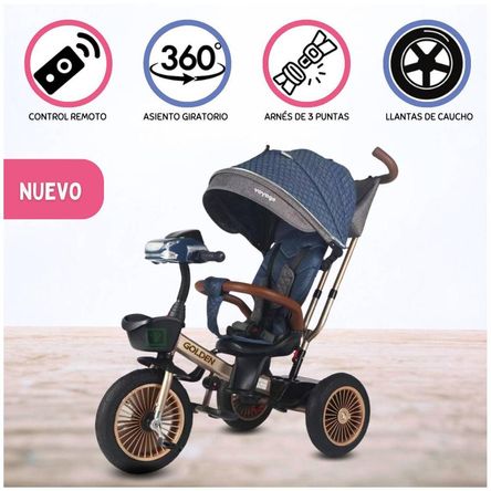 Triciclo Guiador Para Niños «GOLDEN II» Azul Triciclo Guiador Para Niños «GOLDEN II» Azul