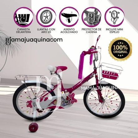 Bicicleta Campera con Canasta Aro 20 «CANDY» Fucsia