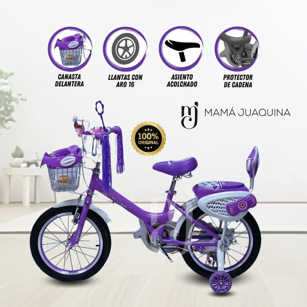 Bicicleta Para Niña Aro 16 «HI LIRY» Purple