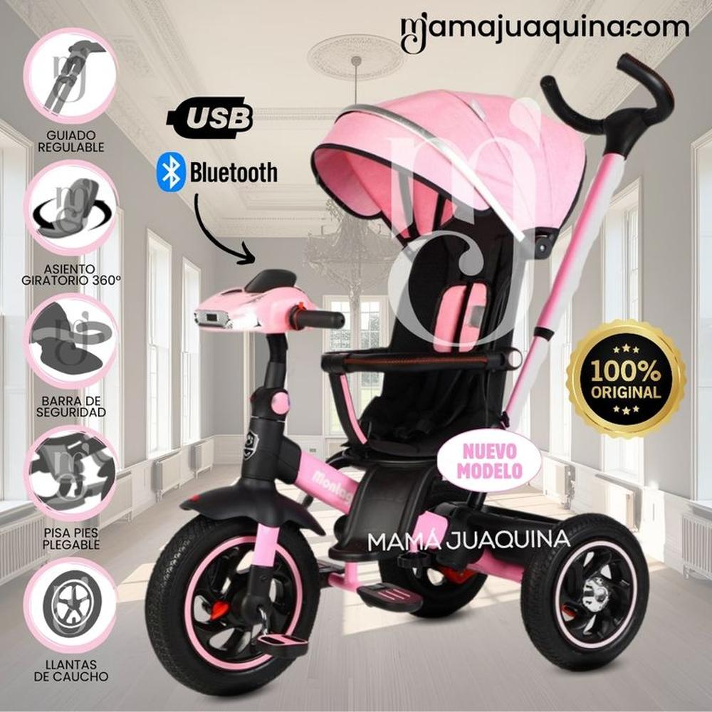 Triciclo Guiador Musical 3 en1 «BUMER» Pink