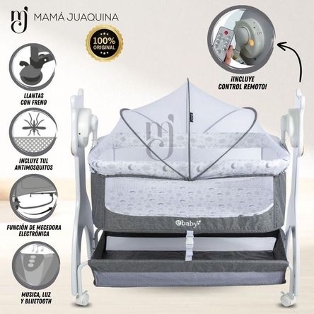 Cuna de Lujo «DUVALL» con Control Remoto Gray