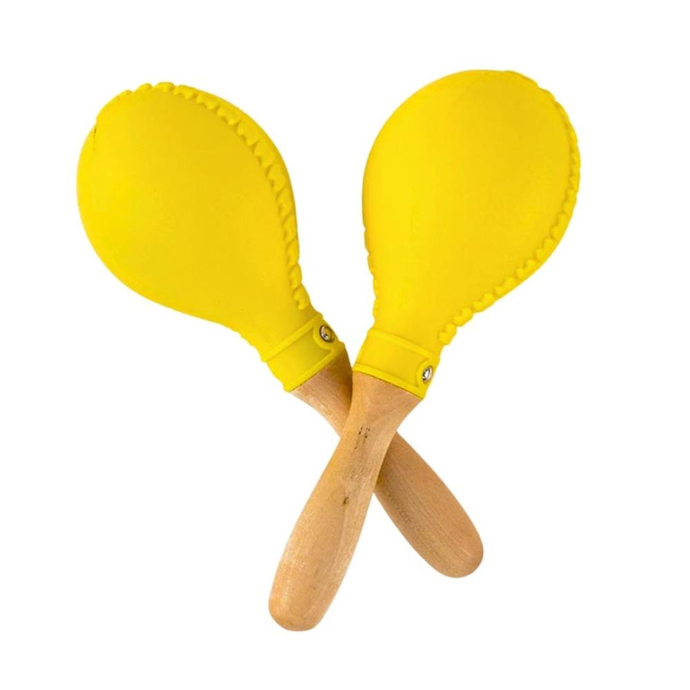 Par de Maracas Plásticas Amarillas para Niños y Adultos Par de Maracas Plásticas Amarillas para Niños y Adultos