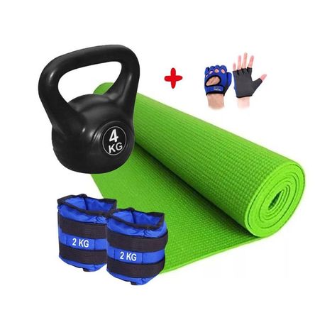 Pesa Rusa 4kg Tobilleras 2kg Matt 6mm Guantes Pesa Rusa 4kg Tobilleras 2kg Matt 6mm Guantes