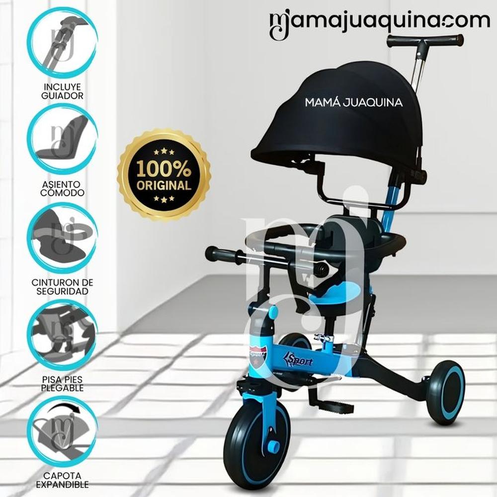 Triciclo Guiador para Niños «RODIN» de Lujo Blue