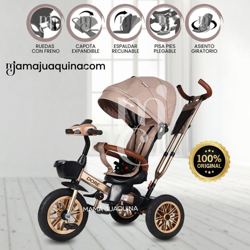 Triciclo Guiador para Niños «TRI JOURNEY» Canela