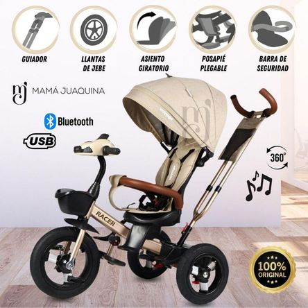 Triciclo Guiador para Niños «LAURENT» Beige