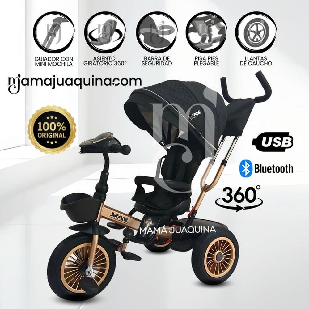 Triciclo Guiador GIratorio «MAXI» con Bluetooth Black