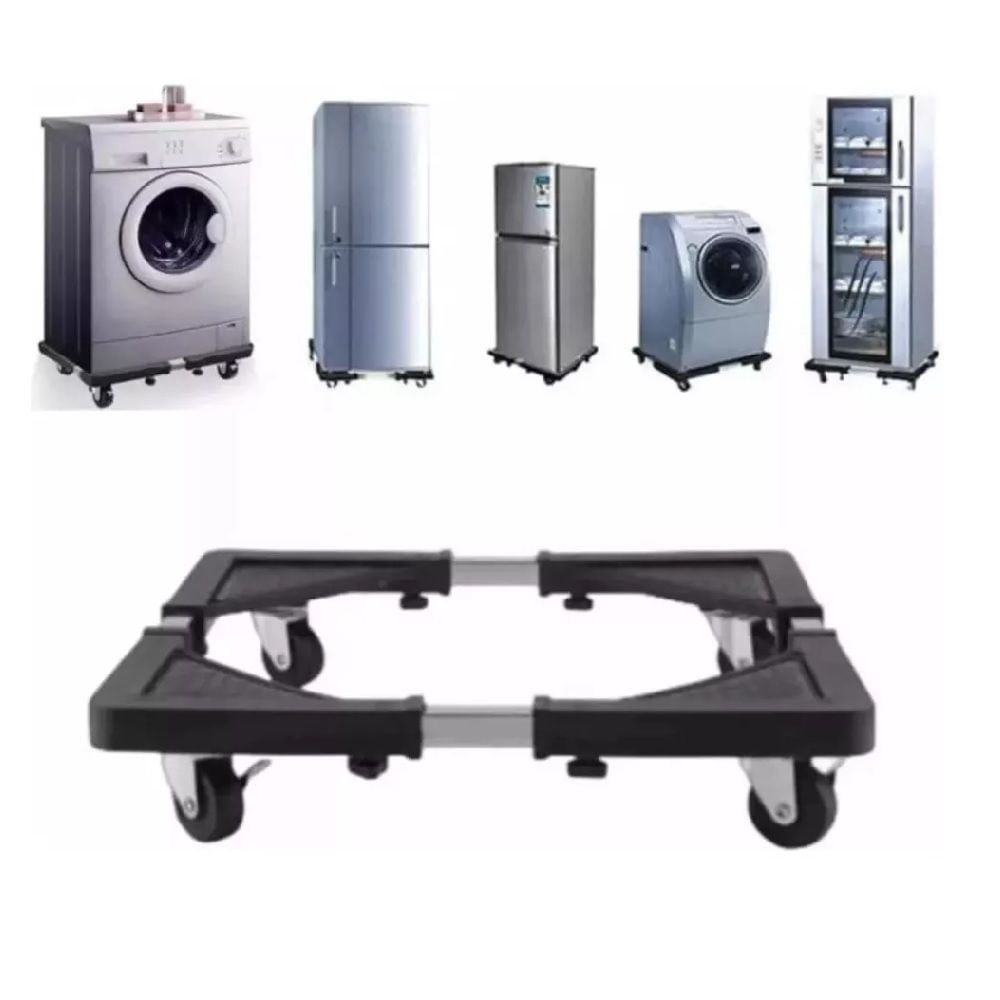 Base Ajustable Multifuncional de Acero con Ruedas para Electrodomésticos