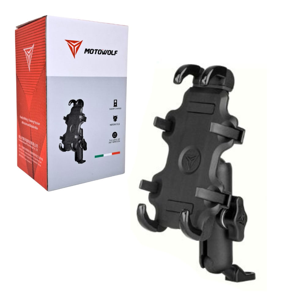 Soporte de Celular para Moto con Rotación 360 y Cargador USB - Desmontable para Espejo