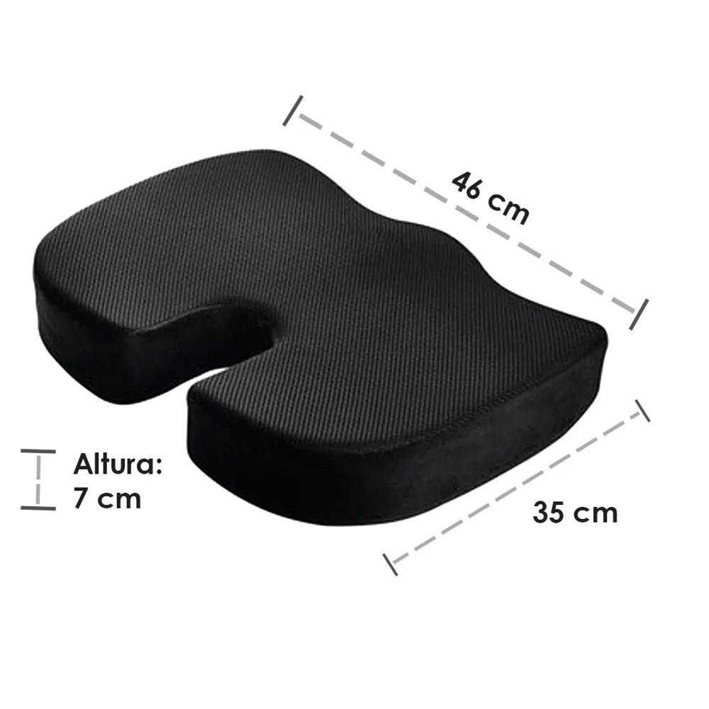 Cojin asiento herraje viscoelástica con gel y funda negra