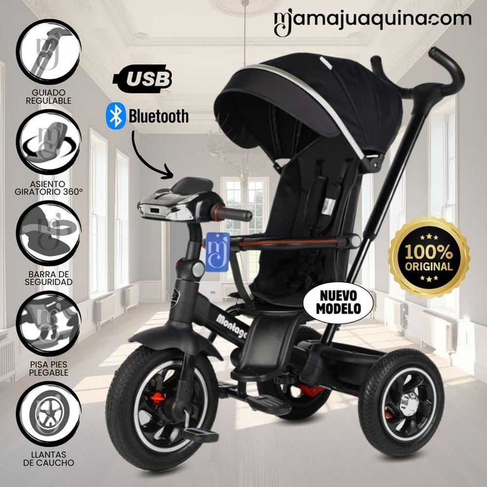 Triciclo Guiador Musical 3 en1 «BUMER» Black