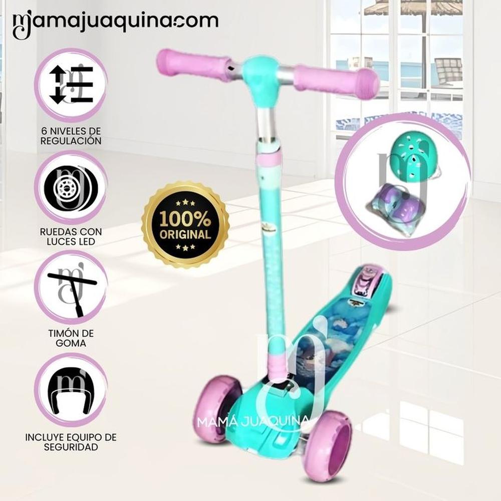 Scooter para Niños con Kit de Protección «FUNNY KIDS» Pink