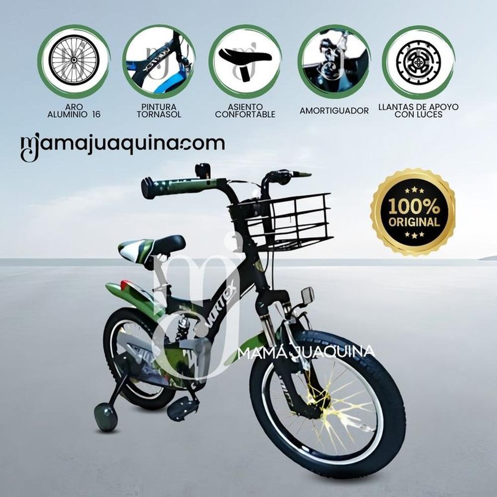 Bicicleta con Canasta Aro 16 «FLYING II» Green Bicicleta con Canasta Aro 16 «FLYING II» Green