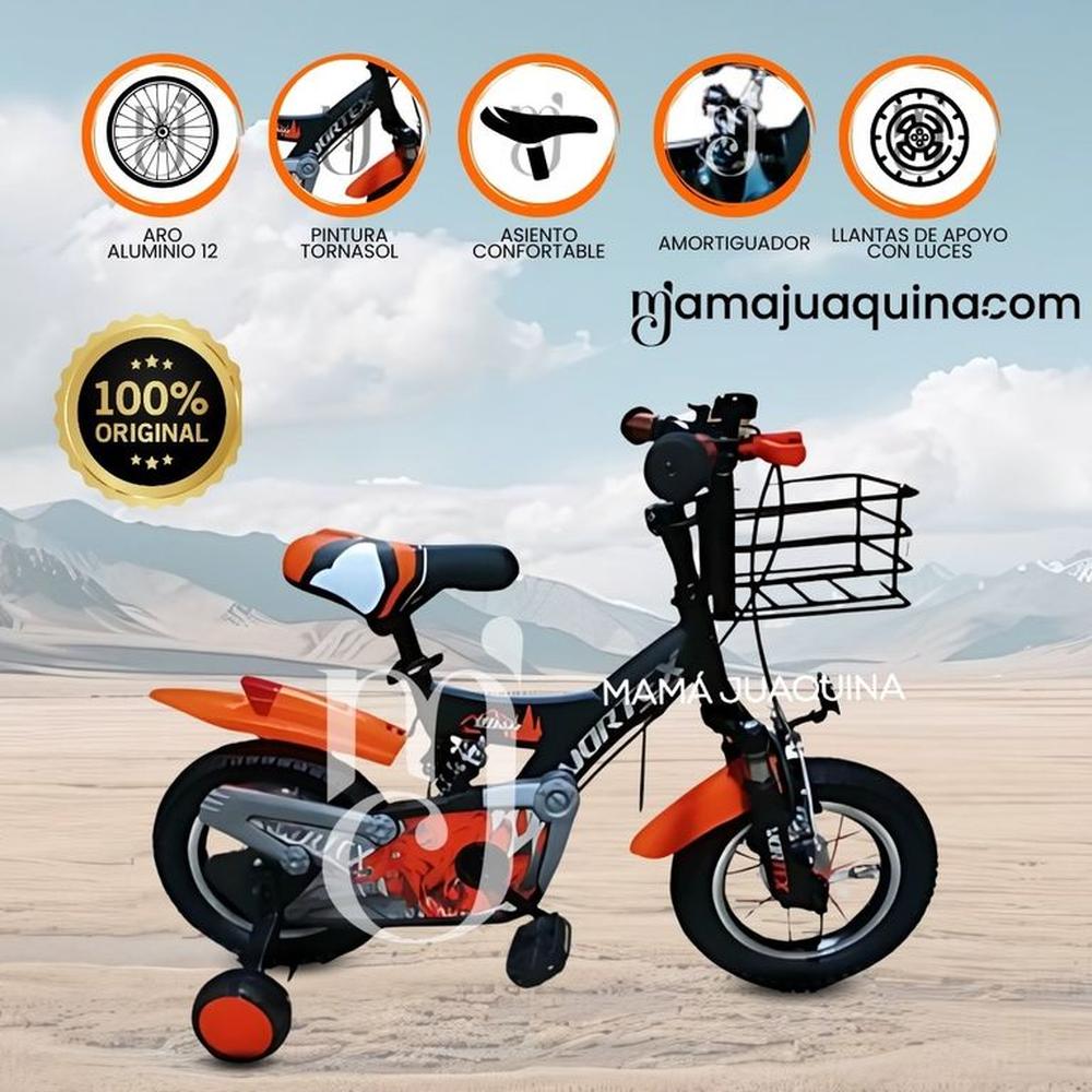 Bicicleta con Canasta Aro 12 «FLYING» Orange