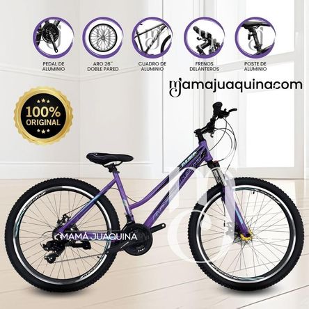 Bicicleta Deportiva Aro 26 «AURA NITRO II» de Lujo Purple