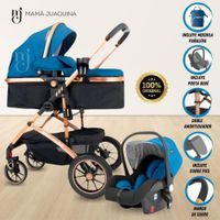 Coche Moisés 4 en 1 VERONA GOLD con Porta bebé Blue
