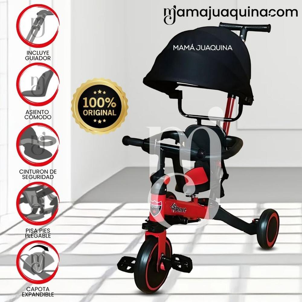 Triciclo Guiador para Niños «RODIN» de Lujo Red