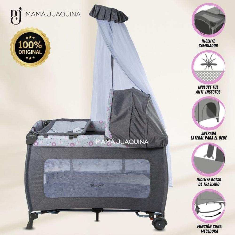 Cuna Corral de Lujo «KENDALL» Edición Limitada Gray-Pink