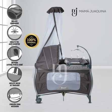 Cuna Corral de Lujo «NAPPY» Gray