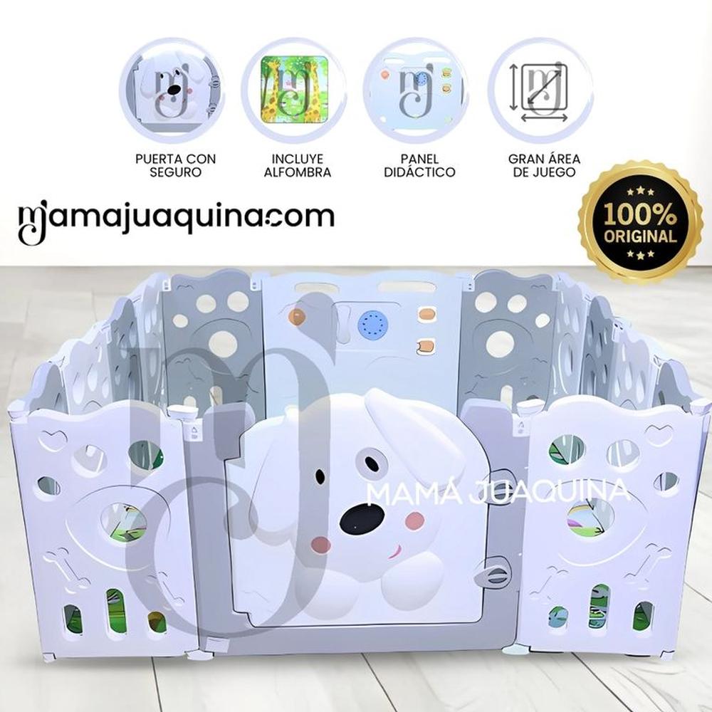 Corral Interactivo con Alfombra Plegable «DOGGY» Gray